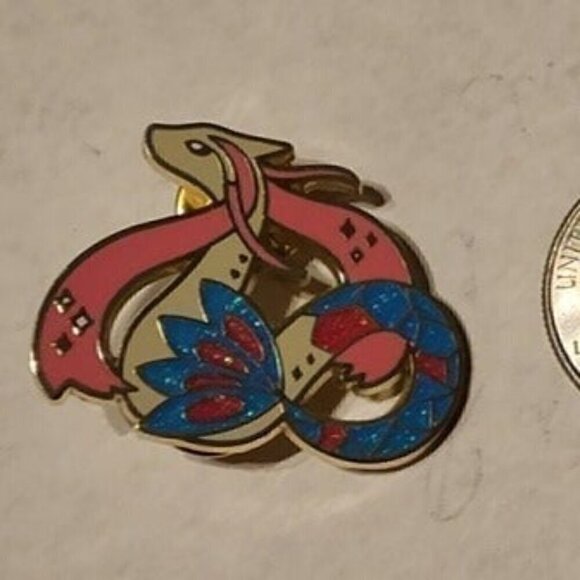 Sparkling Elegance: Pokémon Glitter Milotic Enamel Pin - Stunning Collectible - Picture 5 of 6